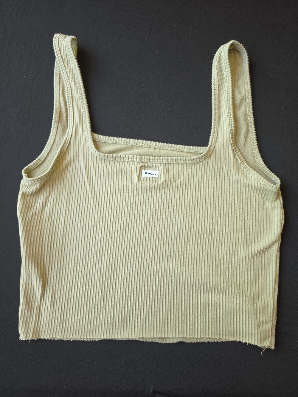 2 RVCA Ribbed Square-Neck Crop Tank Tops - Picture 5 of 6